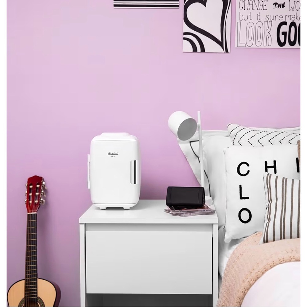 Cooluli White Mini Fridge for Car, Office, Dorm, Desk, Like New - Picture 10 of 11